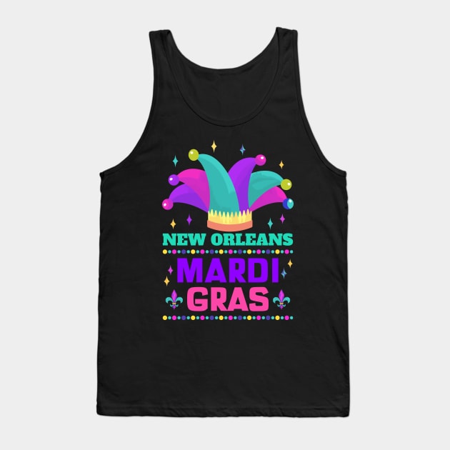 New Orleans Carnival Beads And Blings Party 2022 Mardi Gras Tank Top by jodotodesign